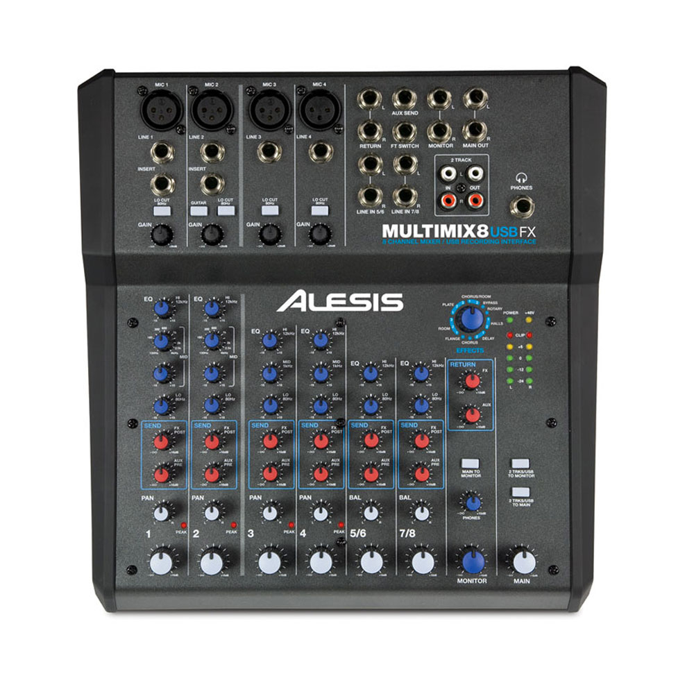 Alesis MULTIMIX8 USB FX アナログミキサー Alesis MultiMix 8 USB FX 8 Channel Mixer with Effects DJ Equipment