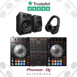 Pioneer DDJ-SX3 Serato DJ Controller, HDJ-X5 Headphones, and DM-40