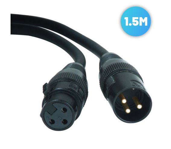 Accu-Cable 3 Pin XLR DMX Lighting Lead 1.5 Metre