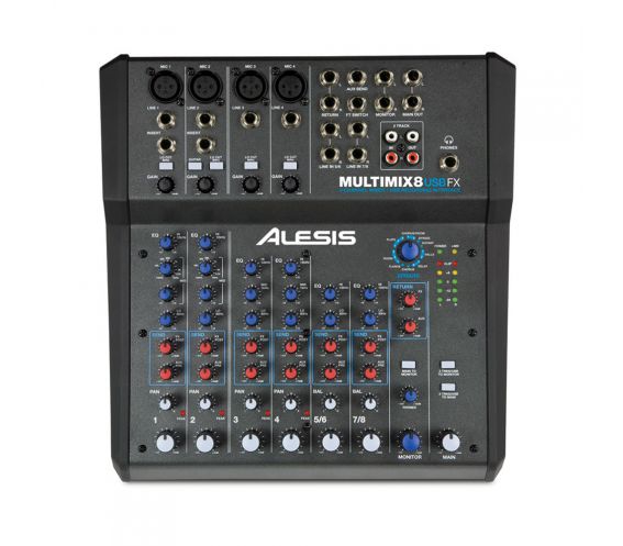 Alesis MultiMix 8 USB FX 8 Channel Mixer with Effects