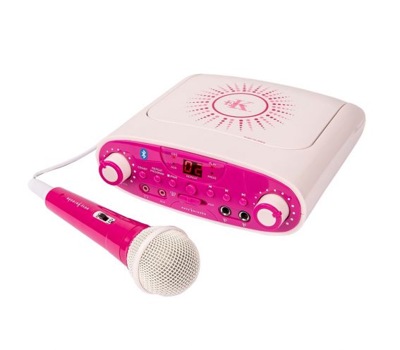 Easy Karaoke EKG88PBT Bluetooth Karaoke Machine Pink/White