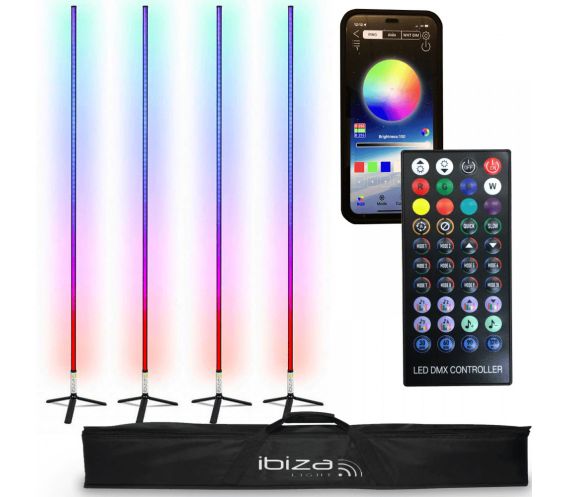 Ibiza Light Magic Colour Stick 1.8m 4 Pack Bundle