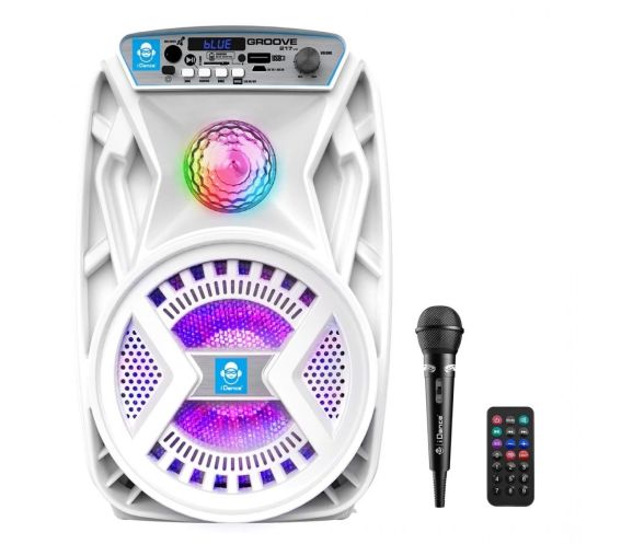 iDance Groove 217 Rechargeable Bluetooth Karaoke Speaker with Disco Effects