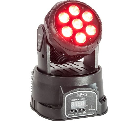Party Light and Sound PARTY-WASH7 Moving Head Wash Lighting Effect with 7 x  8W RGBW LEDs