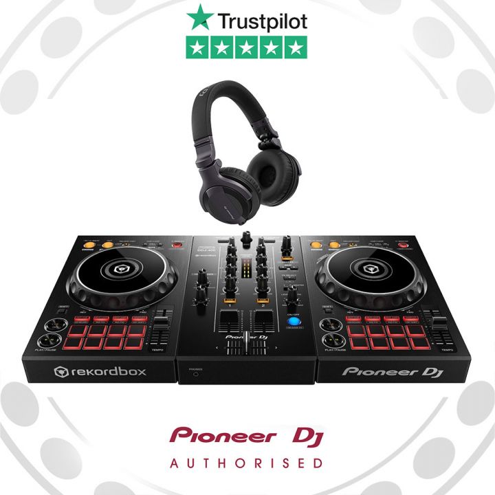 DM-40 Set Pioneer Pro DJ Bundle with DDJ-400 HDJ-X5 Headphones 