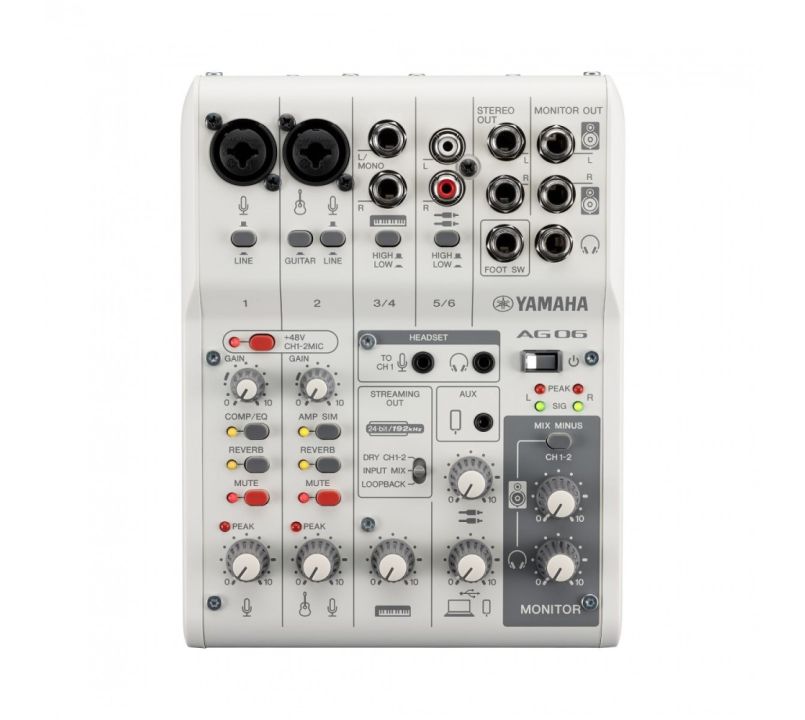 Yamaha AG06 MK2 6-Channel Mixing Console - White