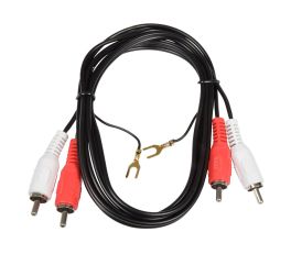 AV:Link Twin RCA Phono to twin RCA Phono Cable with Ground Wire 1.2m