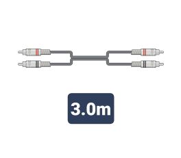 Citronic Classic Audio Leads 2 x RCA Plugs - 2 x RCA Plugs - 3.0m