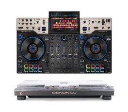 Denon DJ PRIME 4 G2 4-channel, 4-deck standalone DJ system and protective decksaver cover