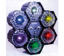 FXLAB 6 Way Multi-Coloured LED Crystal Effect Disco/Party Lighting Effect