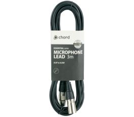 Chord Essential XLR Microphone Lead 3m Package