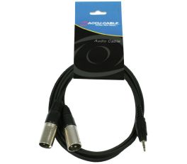 High-Quality Twin XLR Male To 3.5mm S-Jack Cable 1.5m