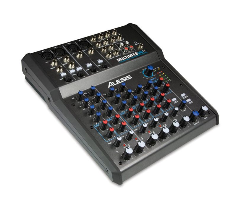 Alesis MultiMix 8 USB FX 8 Channel Mixer with Effects DJ Equipment