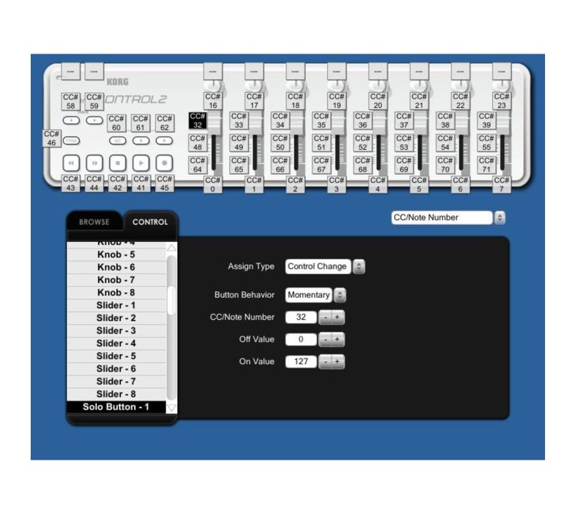 Korg NanoKontrol2 Slimline MIDI Controller - White