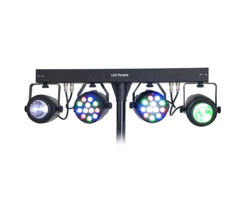2 X Ibiza Light Cluster FX Bar 2x RGBW Par Cans Red Green