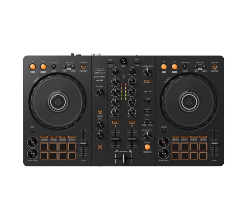 Pioneer DJ DDJ-FLX4, DM-40D-BT and HDJ-CUE1 DJ Package