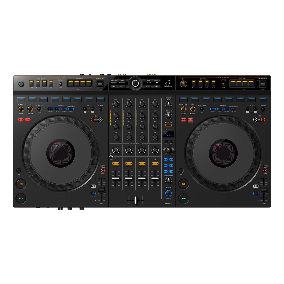 DJコントローラー ブラック 2チャンネAlphaTheta DDJ-GRV6 AlphaTheta DDJ-GRV6 Next-generation 4-channel DJ Controller