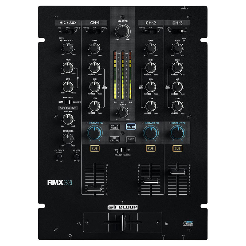 【美品】リループ RMX33i DJミキサー 3チャンネル reLOOP Reloop RMX-33i 3-Channel Club Mixer