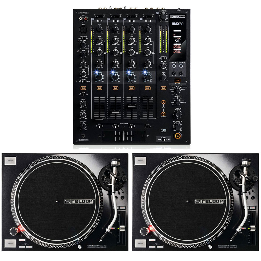DJ機材 RELOOP RP-7000 Reloop RP-7000Mk2 Turntable and RMX-60 Mixer DJ Equipment Package