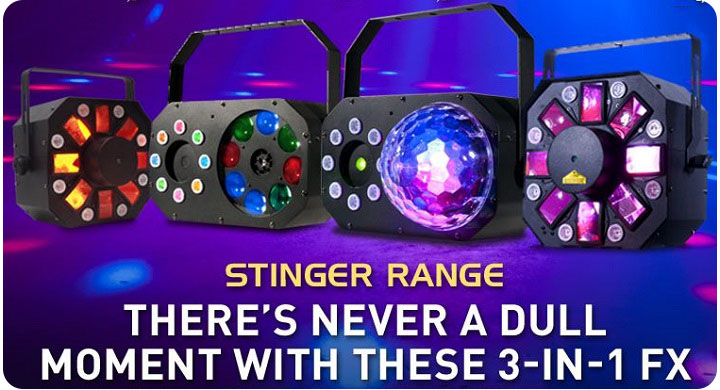 American DJ Stinger 3-in-1 FX Lighting Range American DJ Stinger 3-in-1 FX Lighting Range