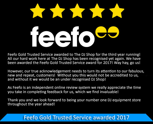 Feefo Gold Trusted Service awarded to The DJ Shop