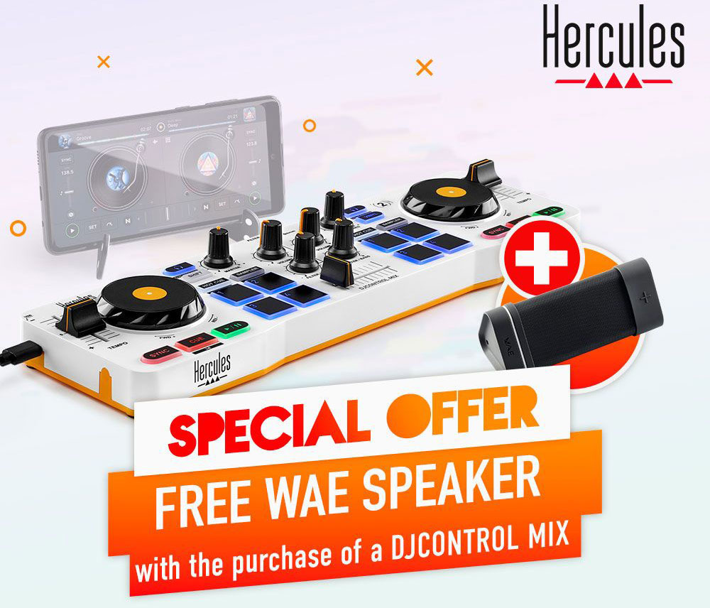 Hercules DJControl Mix with FREE WAE Speaker