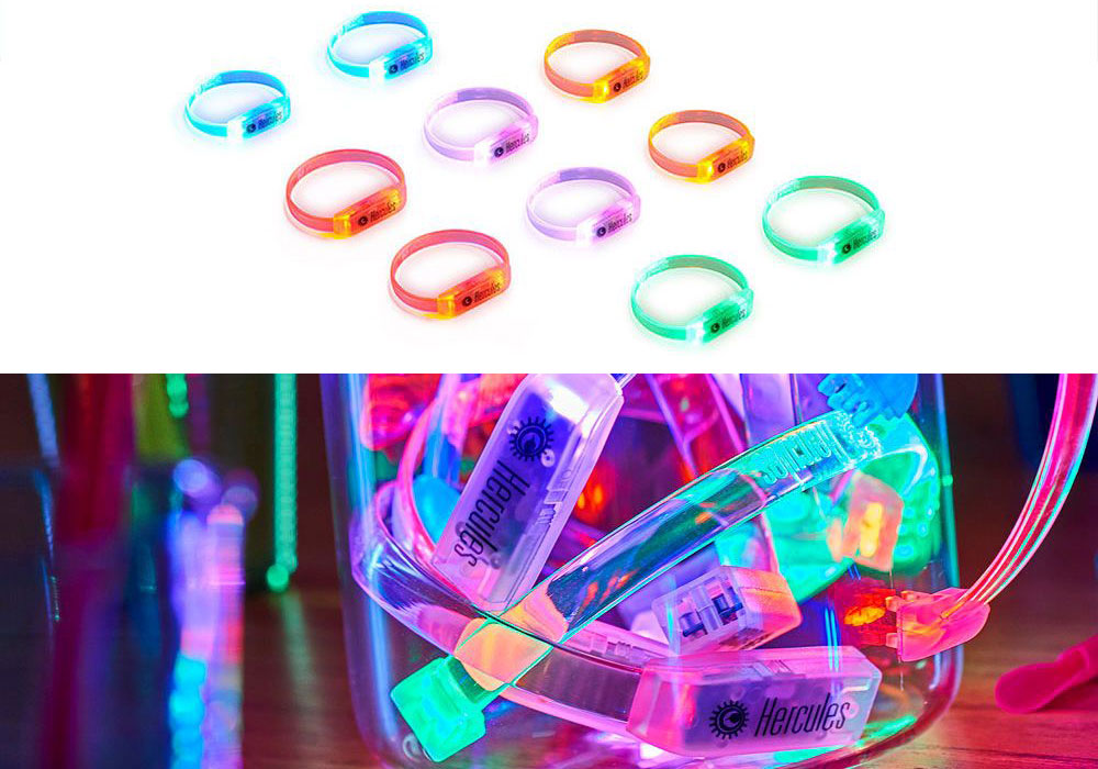 Hercules LED Wristband Party Lights x 10 Pack