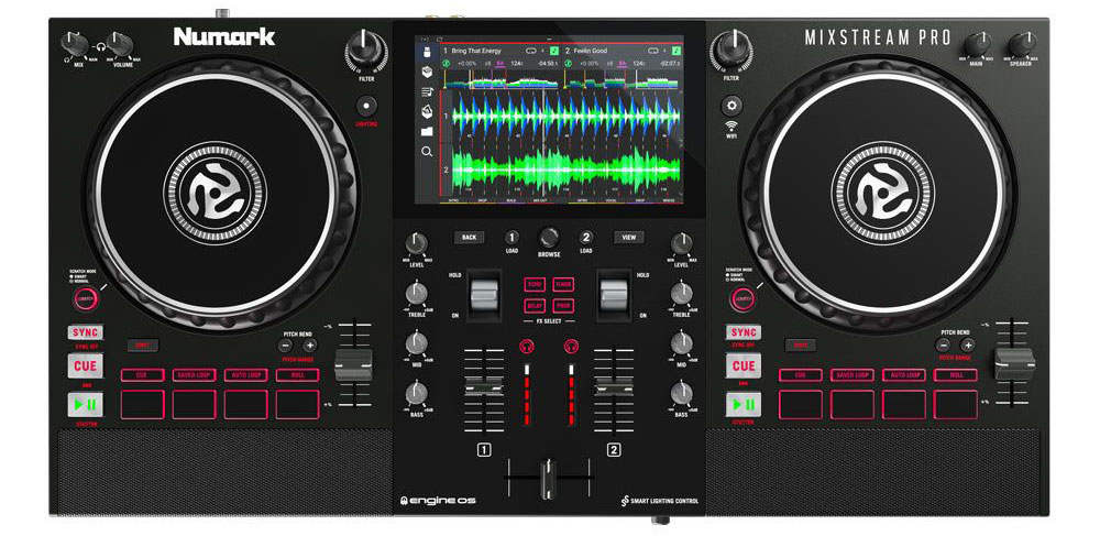 Numark Mixstream Pro Standalone Streaming DJ Controller with WiFi and Speakers